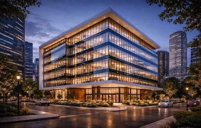 Modern Commercial Office Building BIM Project by Arkoviax
